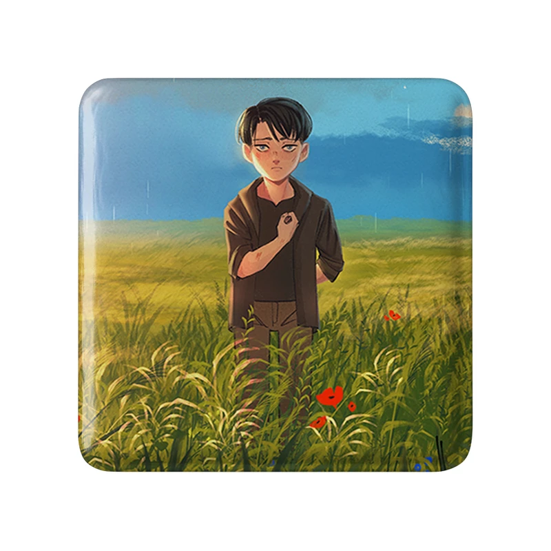 مگنت خندالو طرح لیوای انیمه اتک آن تایتان Attack on Titan  مدل مربعی کد 18588