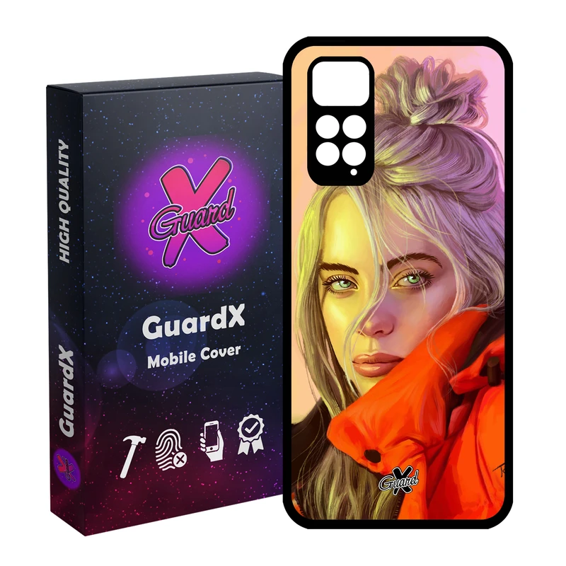کاور گارد ایکس طرح Billie Eilish مدل Glass10217 مناسب برای گوشی موبایل شیائومی Redmi Note 11S/ Note 11 4G