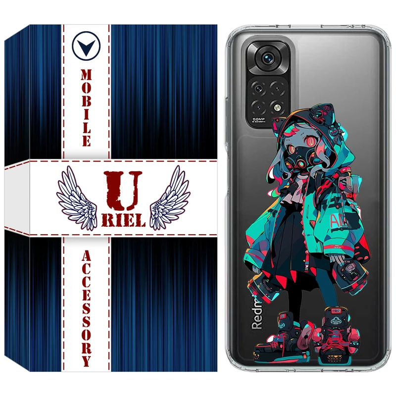 کاور یوریل مدل Clear کد 58 طرح دخترگربه ای مناسب برای گوشی موبایل شیائومی Redmi Note 11 4G / Redmi Note 11S