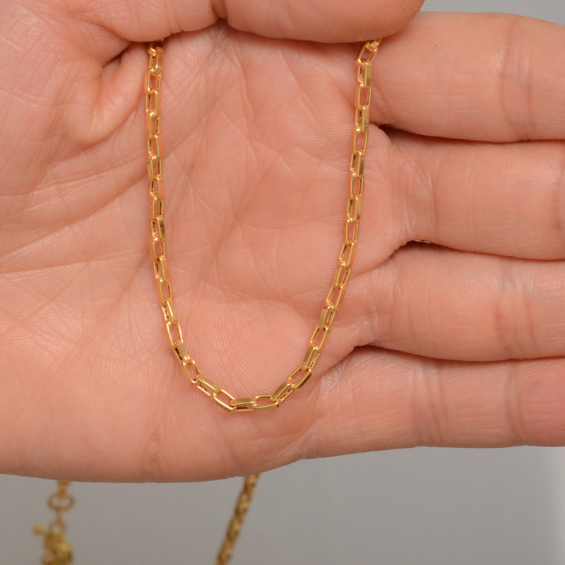 زنجیر طلا 18 عیار زنانه طلای مستجابی مدل آجری کد Z50 زنجیر طلا 18 عیار زنانه طلای مستجابی مدل آجری کد Z50