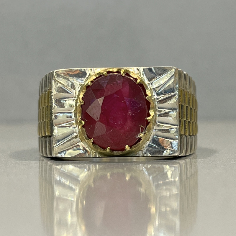 انگشتر نقره مردانه مدل دست ساز یاقوت انگشتر نقره مردانه مدل دست ساز یاقوت