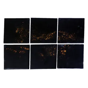 زیر لیوانی شیشه ای پرسناژ طرح دار GZ02 بسته 6 عددی