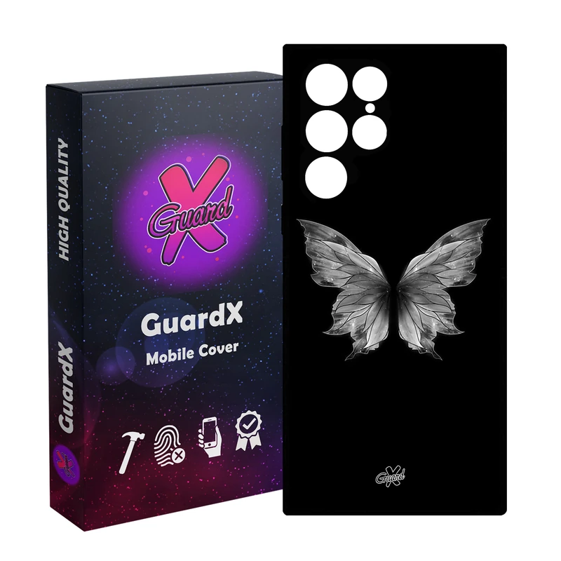 کاور گارد ایکس طرح پروانه مدل Glass10697 مناسب برای گوشی موبایل سامسونگ Galaxy S22 Ultra