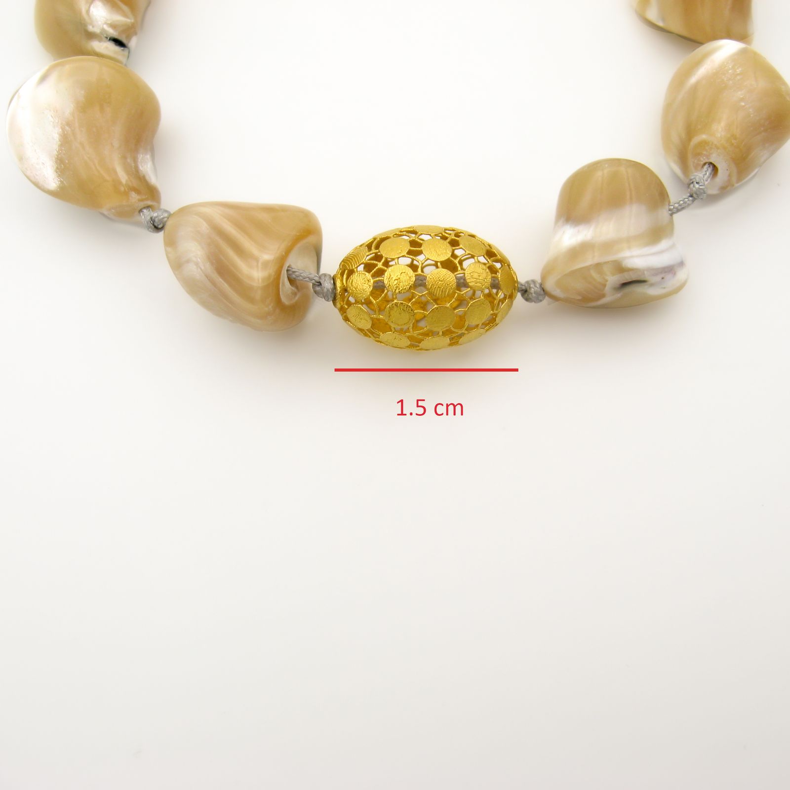 دستبند طلا 18 عیار زنانه کاپانی مدل صدفی کد kb020 -  - 5