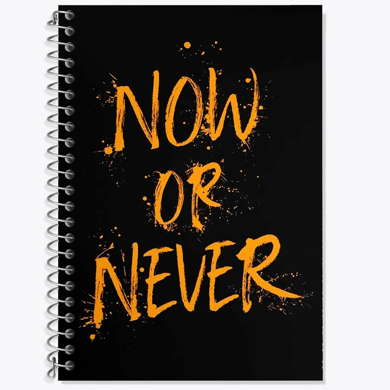 دفتر زبان 50 برگ خندالو مدل سه خط طرح Now Or Never کد 2730