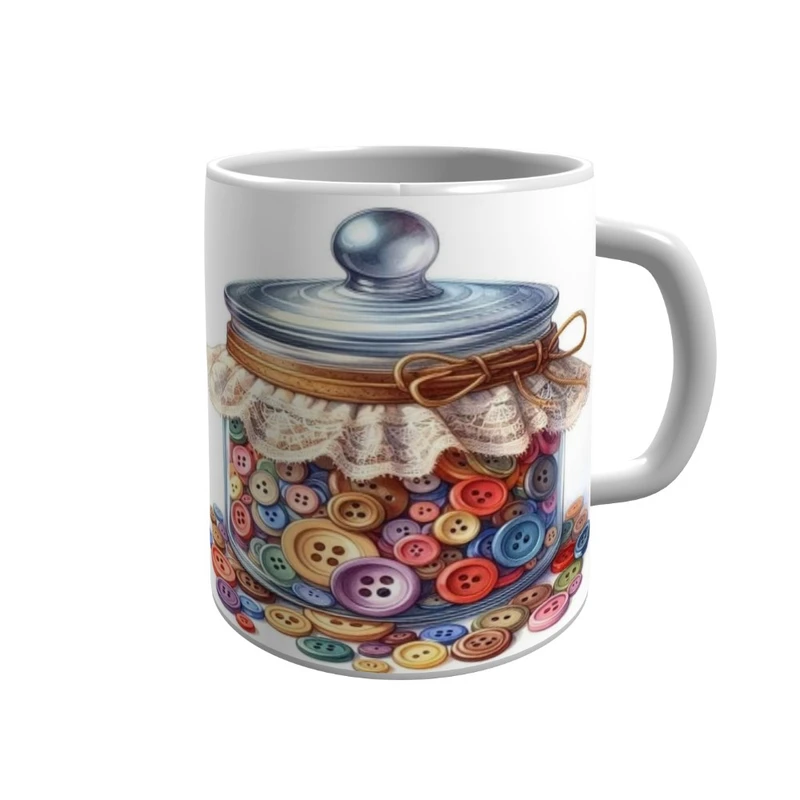 ماگ پاد آفرین مدل دکمه های رنگی 