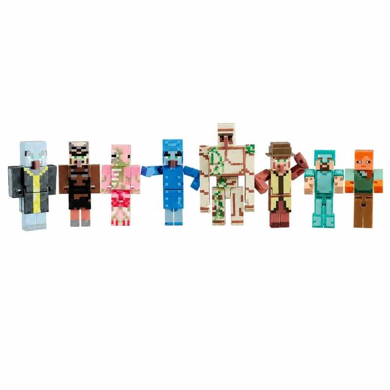 فیگور مدل ماینکرافت طرح Village &Pillage ارتفاع 7 سانتی‌متر مجموعه 8 عددی