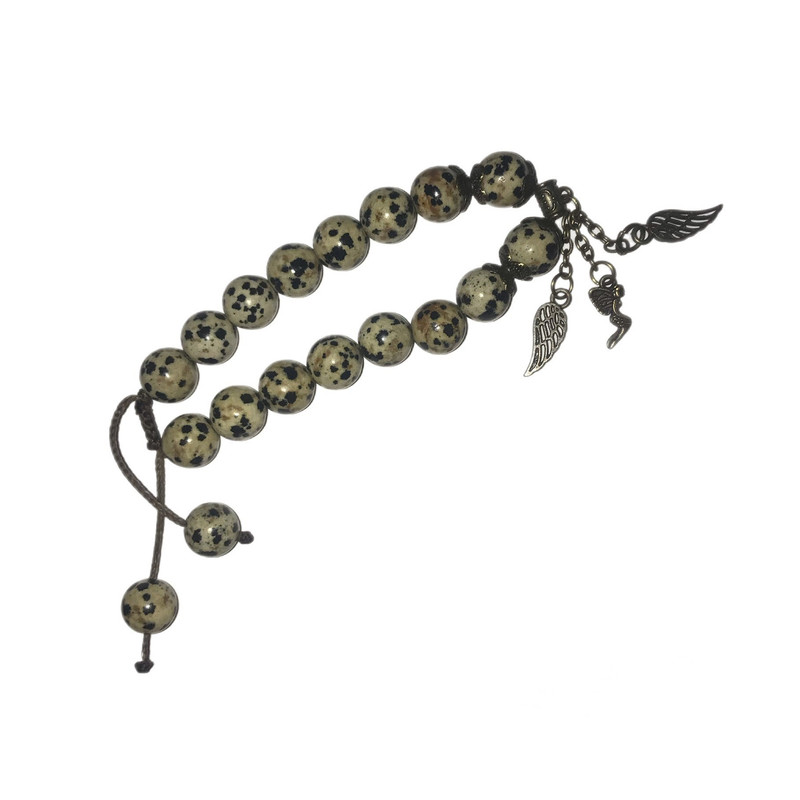 دستبند زنانه مدل سنگ دالماتیان کد S-143