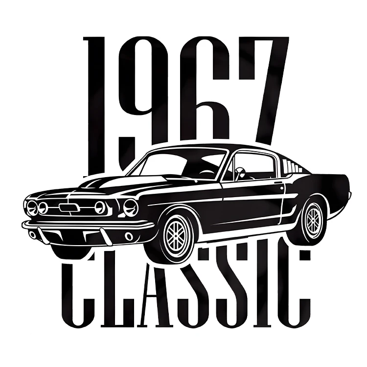 استیکر پارچه و لباس پاد آفرین مدل ماشین کلاسیک کد S5129