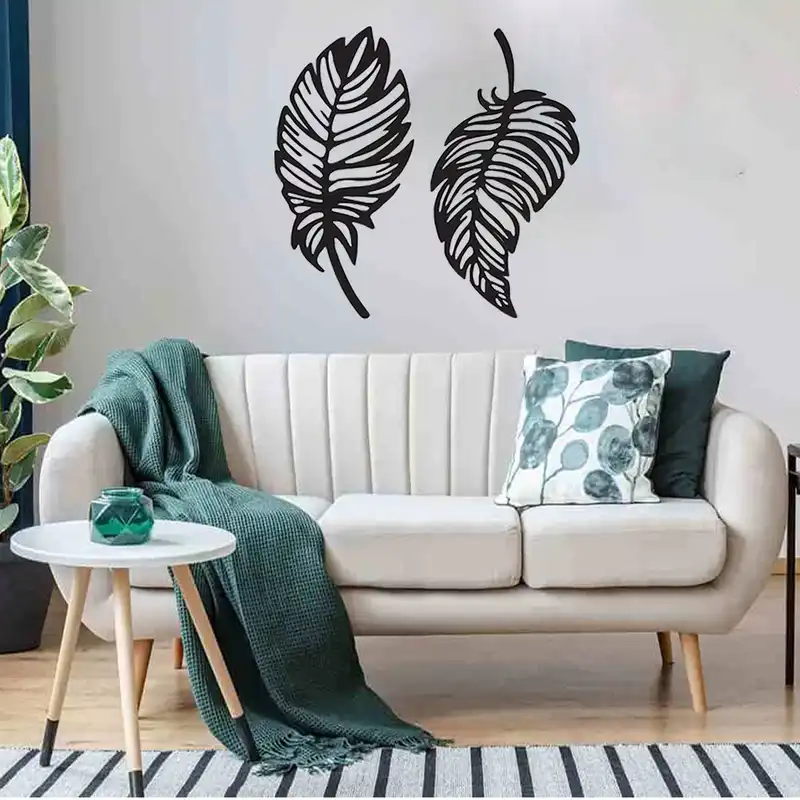 دیوارکوب مدل چوبی برگ مجموعه دو عددی