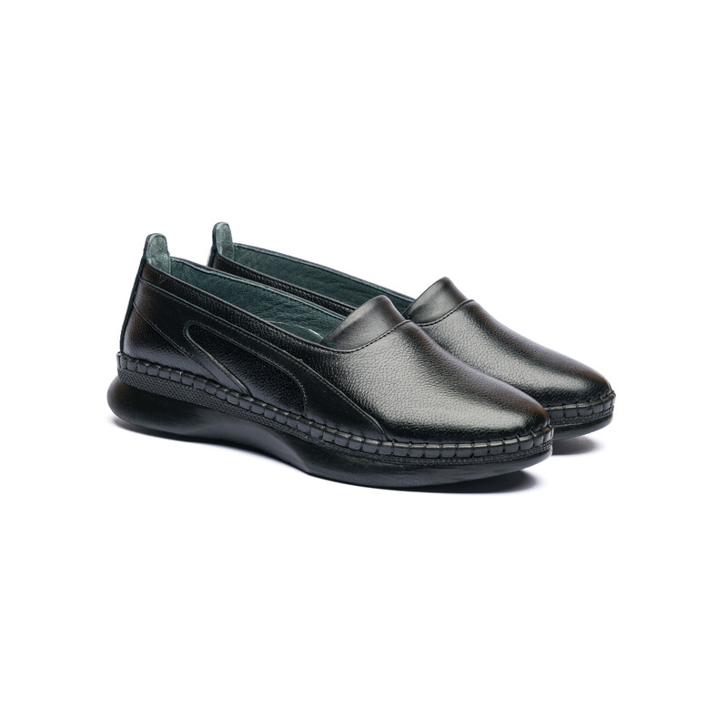 کفش طبی زنانه مدل دریا تمام چرم رنگ مشکی