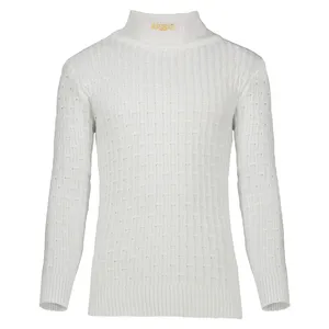 پلیور یقه اسکی مردانه مدل مارپیچ بافت