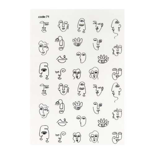 استیکر طراحی ناخن طرح چهره کد 71