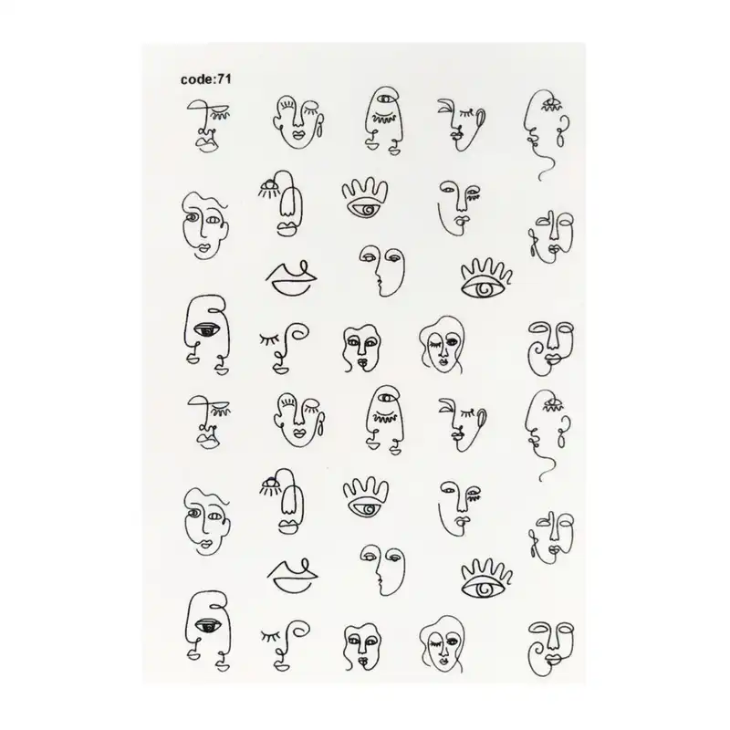 استیکر طراحی ناخن طرح چهره کد 71
