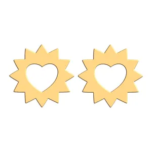 گوشواره طلا 18 عیار زنانه فرشته طرح قلب WEL-000306