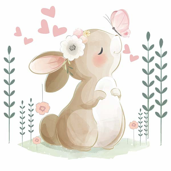 استیکر دیواری کودک راتیانا مدل lovely rabbit