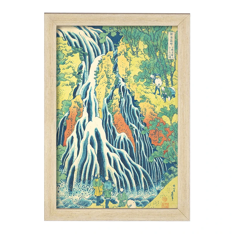 تابلو خندالو مدل نقاشی آبشار کریفوری اثر کاتسوشیکا هوکوسای کد F12439