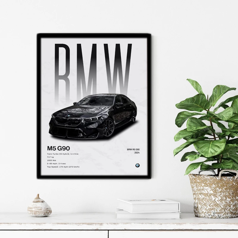 تابلو آتریسا طرح ماشین BMW مدل ATC135 فریم مشکی