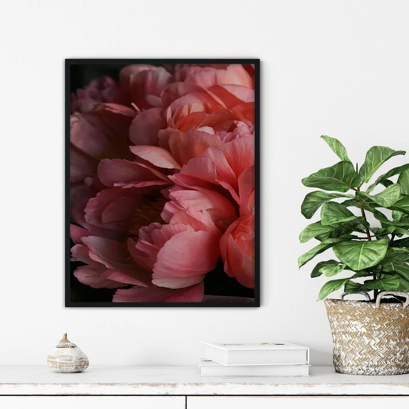 تابلو آتریسا طرح گل مدرن مدل ATFF368 فریم مشکی