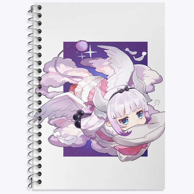 دفتر زبان 50 برگ خندالو مدل سه خط طرح کانا انیمه اژدهای خدمتکار کوبایاشی کد 36280