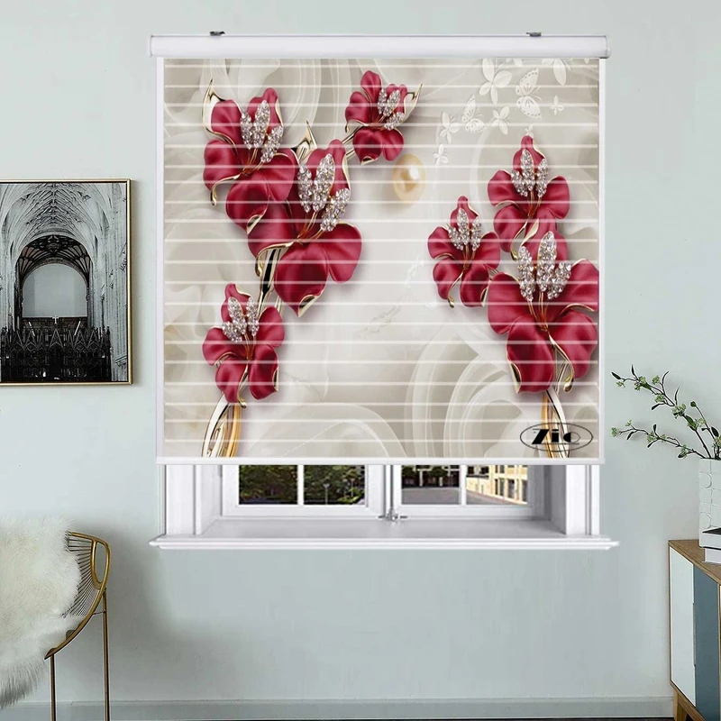 پرده زبرا زیو مدل سیلوئت 3D1191 سایز 150x150 سانتی متر