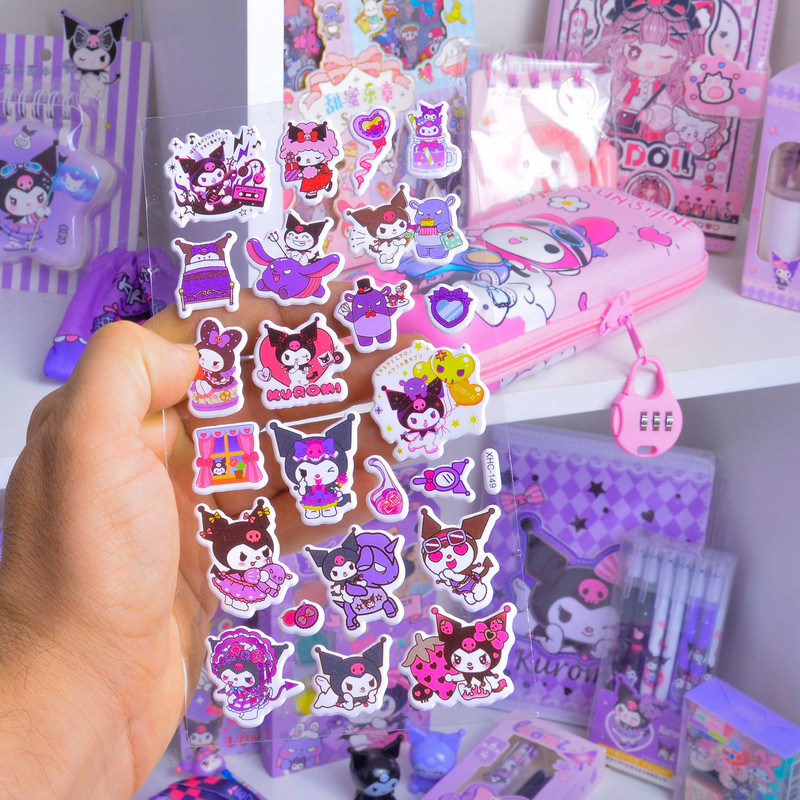 بسته لوازم تحریر مدل کرومی و گروه سانریو مجموعه 12 عددی