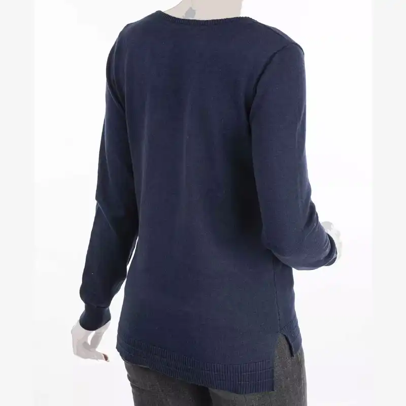 پلیور زنانه جوتی جینز مدل یقه هفت کد 1221129 رنگ سرمه‌ای