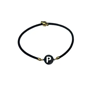 دستبند نقره طرح حرف P مدل تو خالی