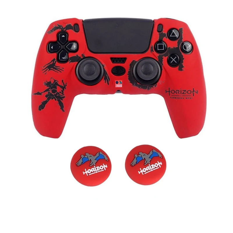 محافظ دسته بازی پلی استیشن۵ طرح هورایزن مدل Horizon11 به همراه دو عدد روکش آنالوگ 