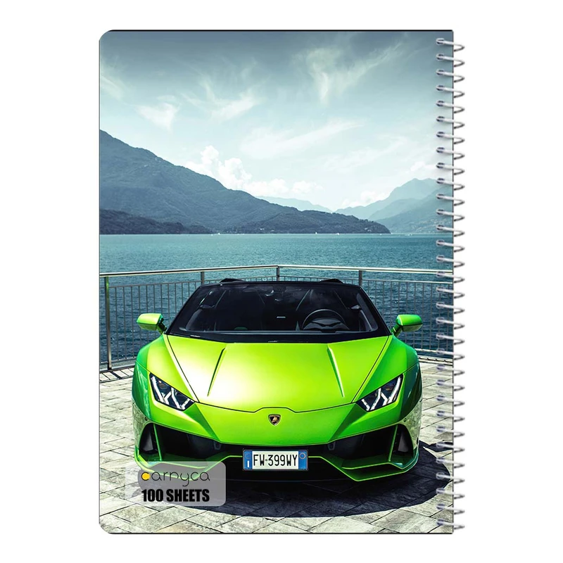 دفتر مشق 100 برگ سیمی کارنیکا طرح لامبورگینی هوراکان Lamborghini Huracan کد 43958