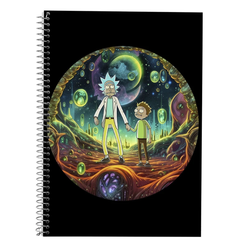 دفتر زبان 50 برگ مدوپد مدل سه خط طرح ریک اند مورتی rick&morty کد DF10845