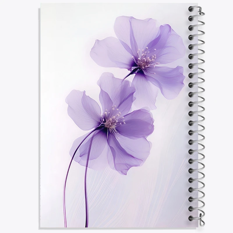 دفتر شطرنجی 50 برگ خندالو طرح گل بنفش کد N5880