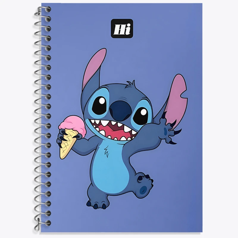 دفتر زبان 50 برگ خندالو مدل سه خط طرح استیچ (Stitch) کد N2950