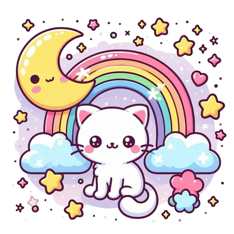 استیکر پارچه و لباس پاد آفرین مدل گربه و آسمان کد DKST12