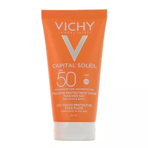 کرم ضد آفتاب بدون رنگ ویشی SPF 50 مدل Dry Touch ‌مناسب پوست‌های چرب و مختلط حجم 50 میلی‌لیتر