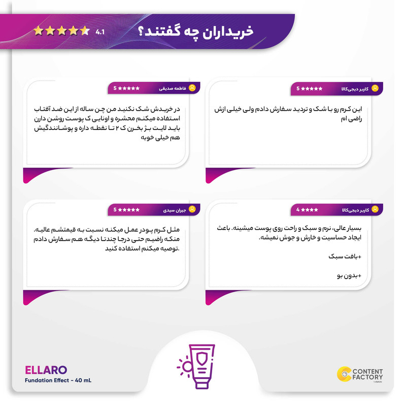 کرم ضد آفتاب رنگی الارو SPF25 سری Fundation Effect مناسب انواع پوست حجم 40 میلی لیتر