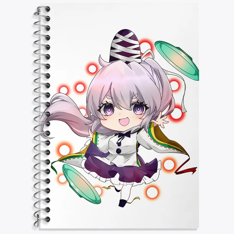 دفتر زبان 50 برگ خندالو مدل سه خط طرح بازی توهو (Touhou) کد 35736