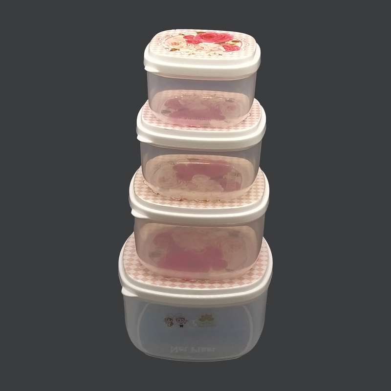 ظرف نگهدارنده مدل Flower مجموعه 4 عددی