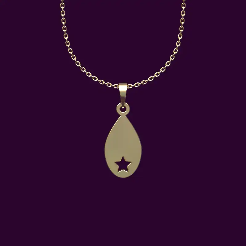 گردنبند طلا 18 عیار زنانه مدوپد مدل اشک و ستاره کد NN2-1-1078
