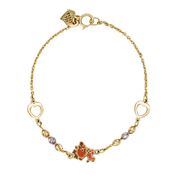 دستبند طلا 18 عیار دخترانه گالری مرجان مدل 1068