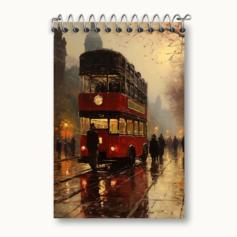 دفتر یادداشت 50 برگ خندالو مدل خیابان و اتوبوس کد F454