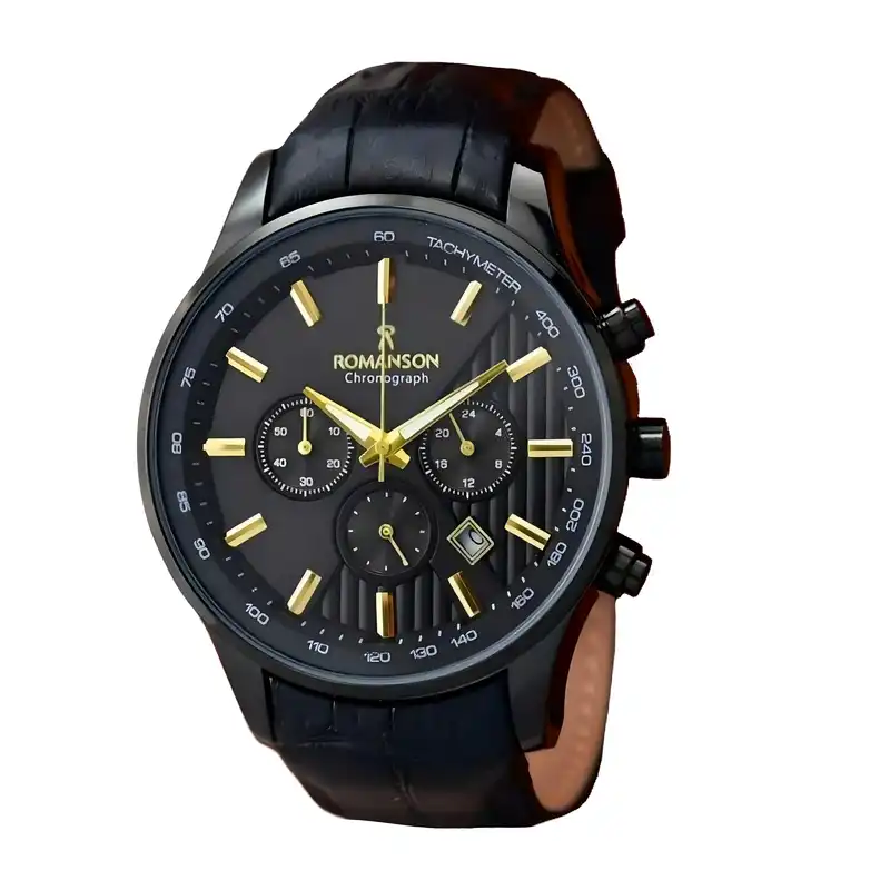 ساعت مچی عقربهای مردانه رومانسون مدل سه موتور فعال کورنوگراف بند چرمی