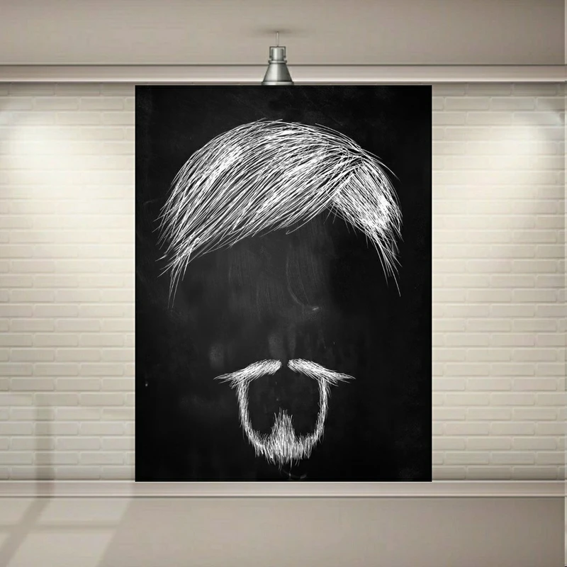 استیکر دیواری طرح آرایشگاه مردانه مدل تخته سیاه کد SDA3119