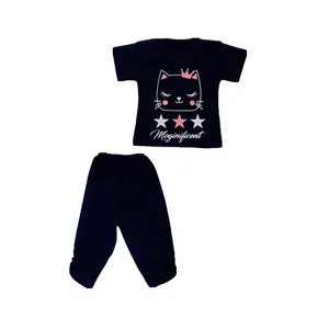 ست تی شرت و شلوارک دخترانه مدل کیتی 8933