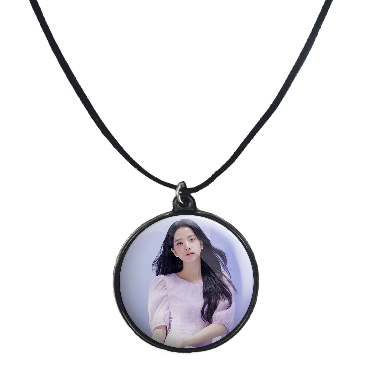 گردنبند پرمانه طرح بلک پینک کد pmb.6737 مدل دو طرفه