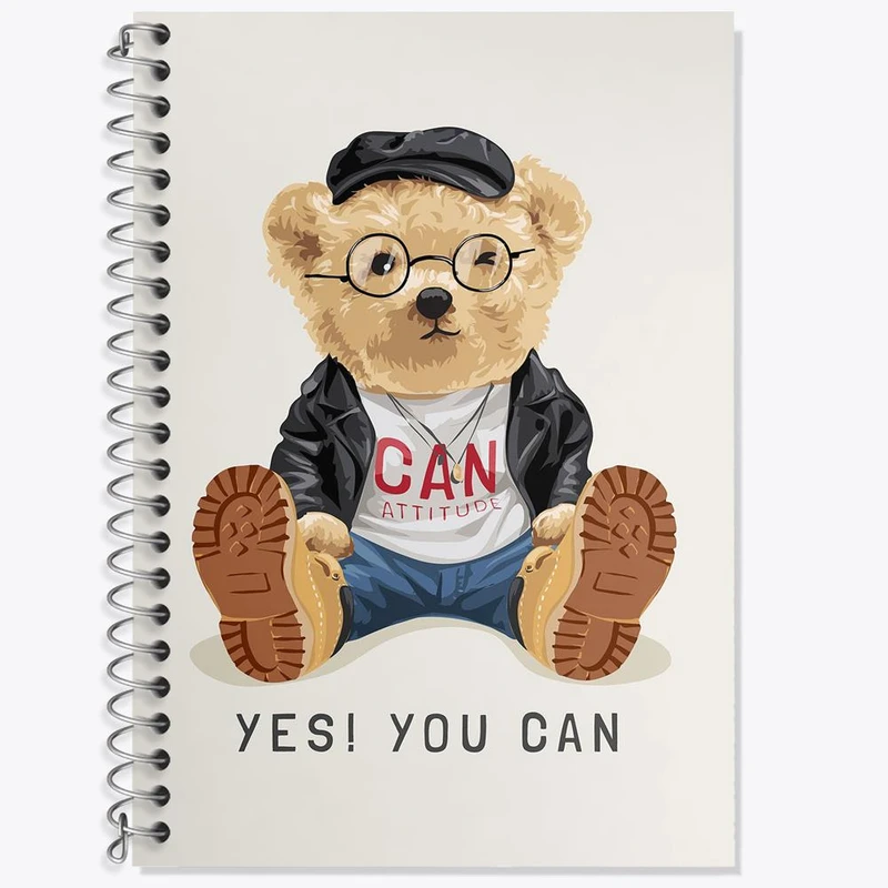 دفتر زبان 50 برگ خندالو مدل سه خط طرح تدی Teddy کد 26142