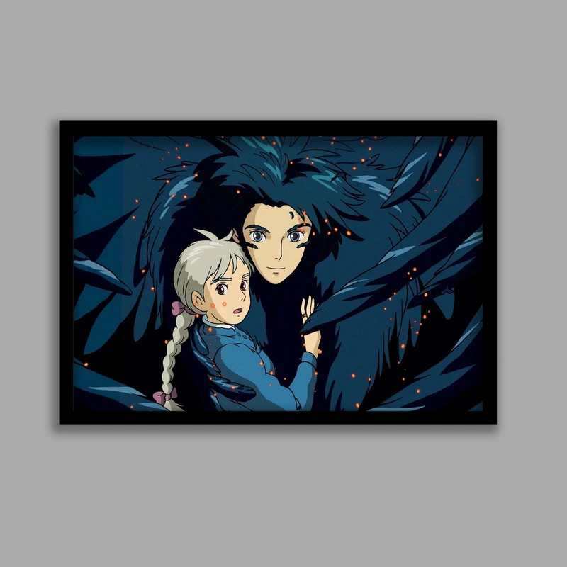 تابلو مدل انیمه قلعه متحرک هاول کد LA-G10687-2