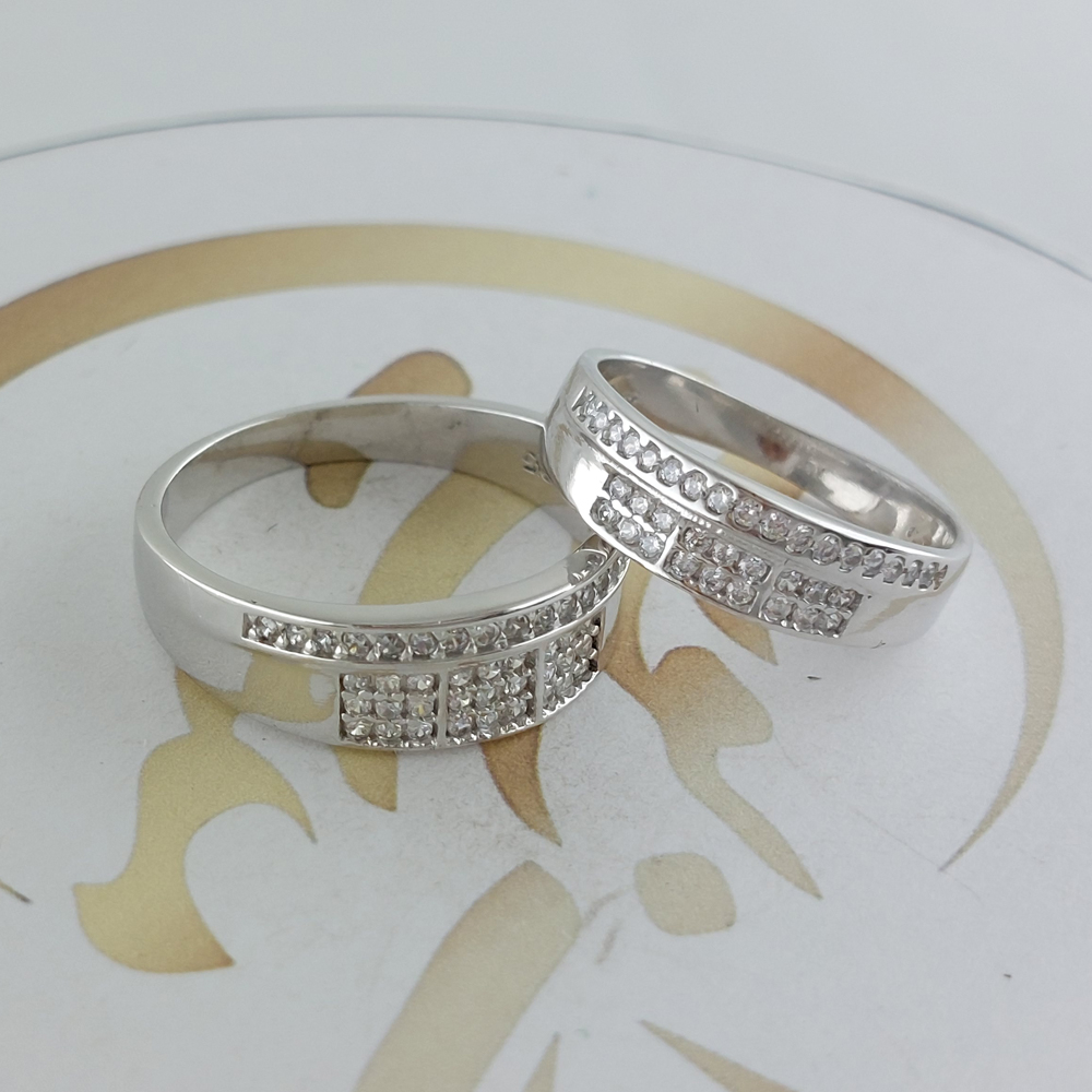 ست انگشتر نقره زنانه و مردانه ملک زیور مدل 705