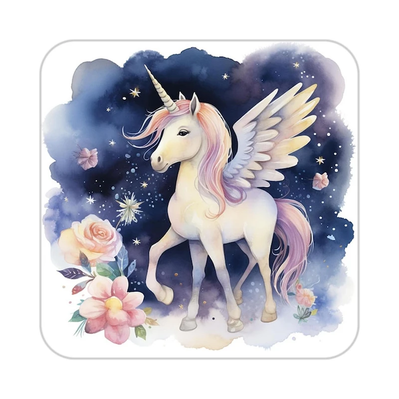 زیر لیوانی کاکتی طرح اسب تک شاخ و یونیکورن مدل mp32340