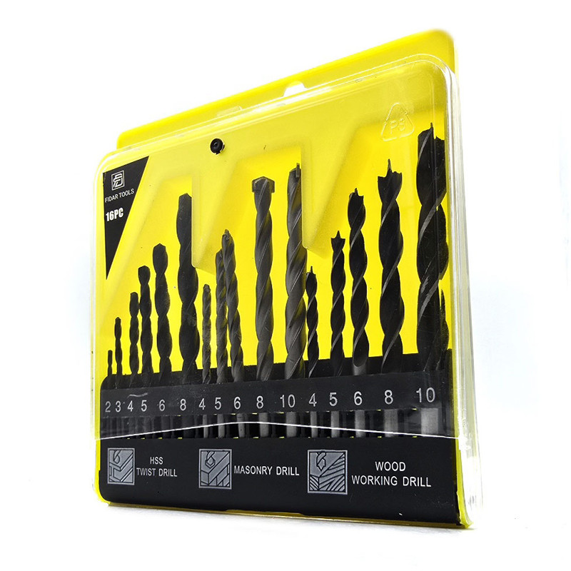 مته دریل شارژی و برقی فیدار مدل HSS-16PCS مجموعه 16 عددی